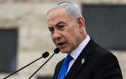 Imagen de archivo de Benjamín Netanyahu en un acto oficial, mientras hoy descarta retirar tropas del Líbano pese al pacto entre EE. UU. e Irán.