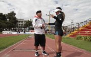 Rosalba Chacha, fondista ecuatoriana con participación en Juegos Olímpicos, se mostró preocupada por la pugna. Su entrenador Jaime Catota (i) compartió ese sentimiento.