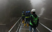 Recorrido. En la captación de Blanco Chico se realizan trabajos de reconstrucción para recuperar 700 litros de agua por segundo al sistema.