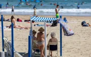 Vista de la playa de La Zurriola de San Sebastián el 18 de junio de 2026.