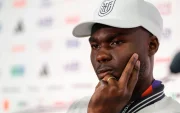 Jordy Caicedo de Ecuador reacciona en una rueda de prensa este miércoles, en el estadio New York.