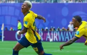 Nilson Angulo festeja su gol de empate contra Alemania