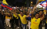 La celebración de los ecuatorianos porque La Tri ganó 2-1 a Alemania.