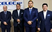 Desde la derecha: Álex Dueñas Calero, medio hermano de Karla Saud Calero, lobista de Progen; Jorge Quintero Rodríguez, actual viceministro de Seguridad Ciudadana; 
Nicolás Andrade Laborde, exgerente de Celec en 2022, y Hernan Luque Lecaro, procesado en el caso Encuentro.