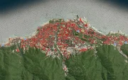 Mapa interactivo de la NASA que identifica en rojo edificios de Caraballeda, La Guaira, con más de 75 % de probabilidad de daños tras el terremoto.