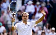 El ruso Daniil Medvedev, número 9 del mundo, tras ganar al coata Marin Cilic en primera ronda de Wimbledon, Londres, Reino Unido