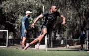 Jugadores de Liga de Quito durante el último entrenamiento previo al duelo frente a Orense por la fecha 16 de la LigaPro.