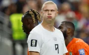 Erling Haaland, goleador de Noruega, en el partido contra Costa de Marfil por el Mundial 2026.