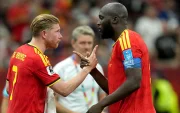 Romelu Lukaku y Kevin de Bruyne, de Bélgica, en el Mundial 2026.