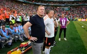 El seleccionador neerlandés Ronald Koeman en el duelo de dieciseisavos de final que jugaron Países Bajos y Marruecos en el BBVA Stadium en Monterrey.
