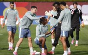 La selección de Suiza en su último entrenamiento.