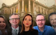 Referencial. Los precandidatos a la Alcaldía de Cuenca, en el marco de la campaña hacia las seccionales 2026.