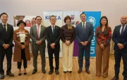 Autoridades del MSP, KOICA, UNICEF y la República de Corea durante la firma del proyecto para prevenir la desnutrición crónica infantil.