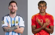Lionel Messi y Lamine Yamal.