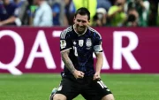 Lionel Messi celebra con fuerza en la cancha durante el Mundial 2026.