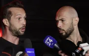 Tristan y Andrew Tate, en declaraciones a la presna.