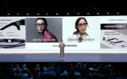 Presentación en escenario de las nuevas gafas inteligentes de Samsung, desarrolladas junto a Google, como parte del ecosistema Galaxy.