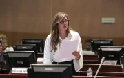 Imagen de archivo de Dallyana Passailaigue durante una intervención en la Asamblea Nacional, en el marco de su trayectoria política tras dejar el PSC