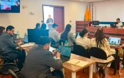 Diligencia. En la Unidad Judicial del Norte de Quito se realiza la audiencia de juzgamiento de 21 personas.