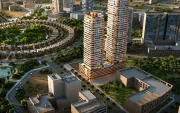 Maqueta. Stax de Pasha 1, complejo residencial de lujo en el área de Jumeirah Village Circle  (JVC), en Dubái.