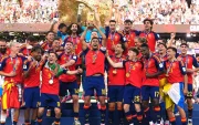 La selección española de fútbol, campeona del Mundial tras vencer en la final a Argentina.