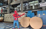 Spider-Man en la rotativa de Diario Expreso