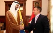 Omar Sultan Al Olama, ministro de Estado de los Emiratos Árabes Unidos, se reunió con Daniel Noboa en junio de 2025.