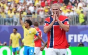 Erling Haaland en el partido entre Noruega y Brasil, en el Mundial 2026.