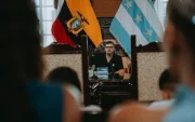 Aquiles Álvarez, alcalde de Guayaquil, durante una sesión del Concejo Cantonal.
