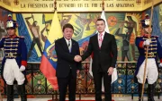 El presidente Daniel Noboa se reunió este 5 de agosto de 2026 con el canciller japonés, Motegi Toshimitsu.