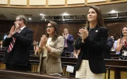 La ministra de Gobierno, Nataly Morillo, fue invitada a la sesión solemne de la Asamblea Nacional.