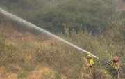 El incendio forestal en el sector de Rayocucho, Calacalí, se mantiene activo desde el 10 de agosto.