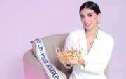 Dalia Bucaram, Miss Universo Ecuador 2026, durante una entrevista con EXPRESO después de recibir la corona en Santa Elena.