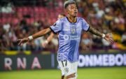 Independiente del Valle festeja su triunfo ante Deportes Tolima por la Copa Libertadores.