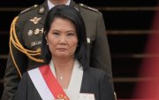 La presidenta de Perú, Keiko Fujimori, durante la ceremonia en la que fue reconocida como jefa suprema de las Fuerzas Armadas.