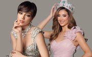 Samantha Quenedit entregó la corona de Miss Grand Ecuador a Shyare Andrade durante una transmisión de Los Hackers del Espectáculo.