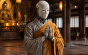 Un robot con apariencia de monje budista refleja cómo la inteligencia artificial se incorpora a prácticas espirituales en distintos países.