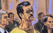 Un dibujo realizado por la artista Jane Rosenberg que muestra al presidente depuesto de Venezuela, Nicolás Maduro.
