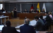 El Tribunal está conformado por los jueces Manuel Cabrera, Daniella Camacho y Julio Inga.