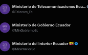 Ministerios de Ecuador actualizan sus perfiles oficiales en redes sociales con fondo morado.