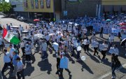 Familiares de personas desaparecidas y ciudadanos realizan una marcha pacífica este domingo en el municipio de Culiacán, en Sinaloa (México).