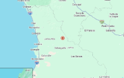 El mapa muestra la ubicación del sismo de magnitud 3,9 registrado cerca de Santa Elena, Ecuador, este 17 de septiembre de 2026.