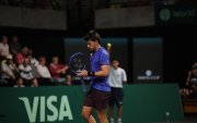 El tenista ecuatoriano Andrés León no pudo en su partido de singles.