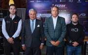 Dirigentes de la Fedak y auspiciantes en la presentación oficial de la prueba.