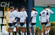 La selección argentina participan en un entrenamiento en Ezeiza (Argentina).