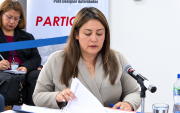 Gabriela Sierra fue la abogada que representó a Hamilton Taramuel en la audiencia de impugnación.