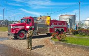 Una foto referencial de la actuación de los bomberos en el incendio en Baeza.