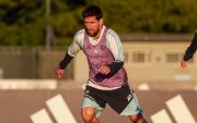 Lionel Messi en el último entrenamiento con la selección de Argentina, previo a su retiro el martes 6 de octubre.