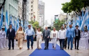 Ceremonia: La Unción Cívica se realizó en el parque Centenario sin la presencia de la alcaldesa subrogante, Tatiana Coronel.