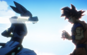 Bills y Goku peleando en Dragon Ball Super: Beerus.